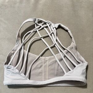 lululemon athletica Light Gray Strappy Sports Bra